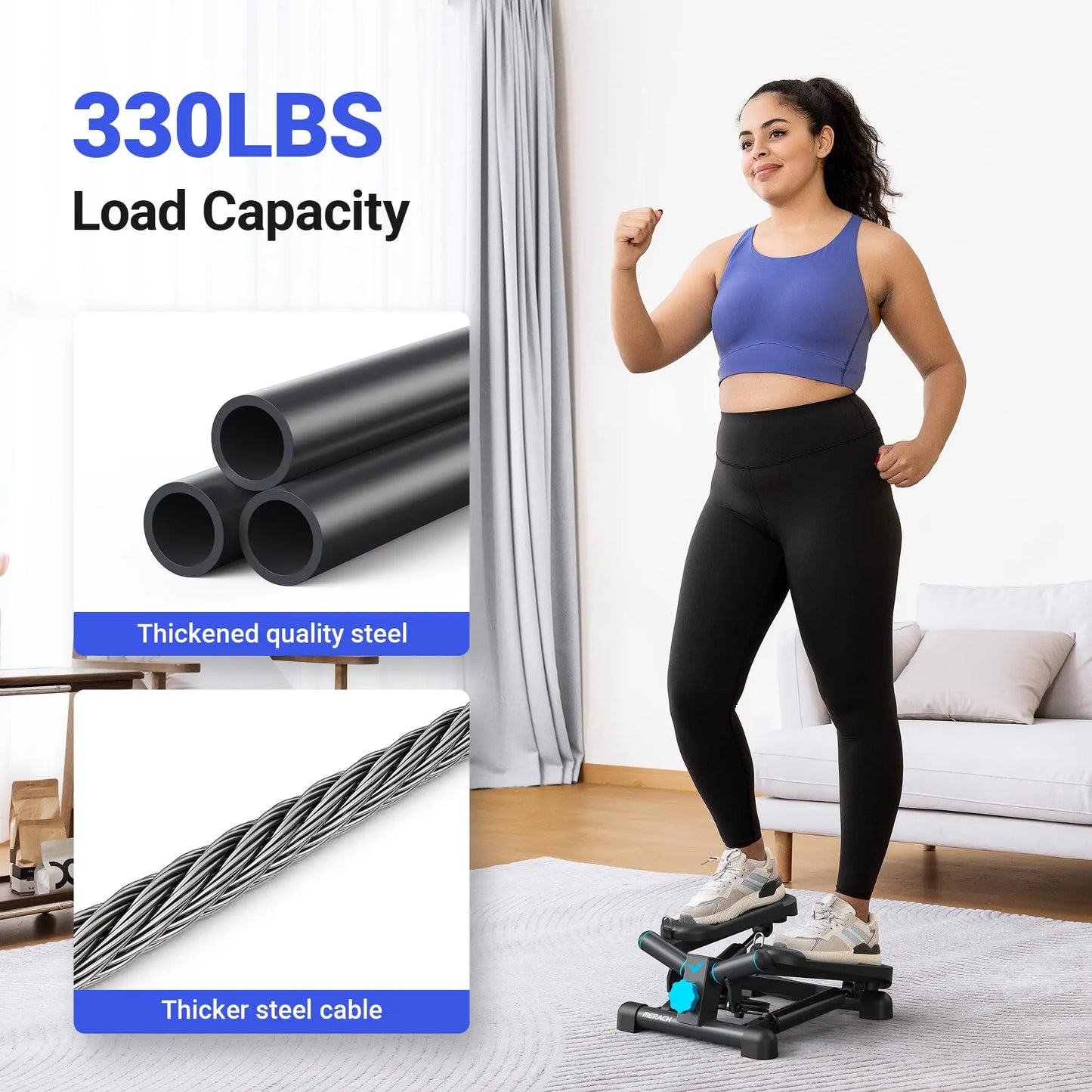 Exercise Stepper with Resistance Band