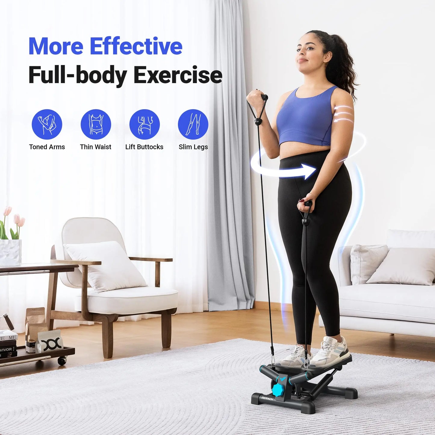 Exercise Stepper with Resistance Band