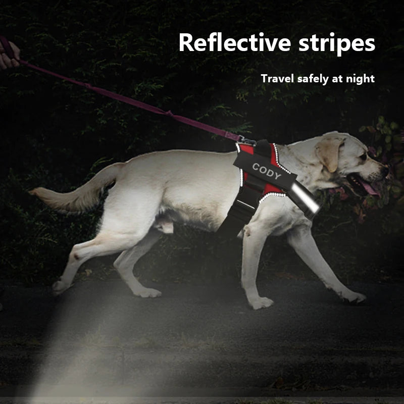Dog Harness NO PULL Reflective Breathable Adjustable Pet Harness Vest with ID Custom Patch
