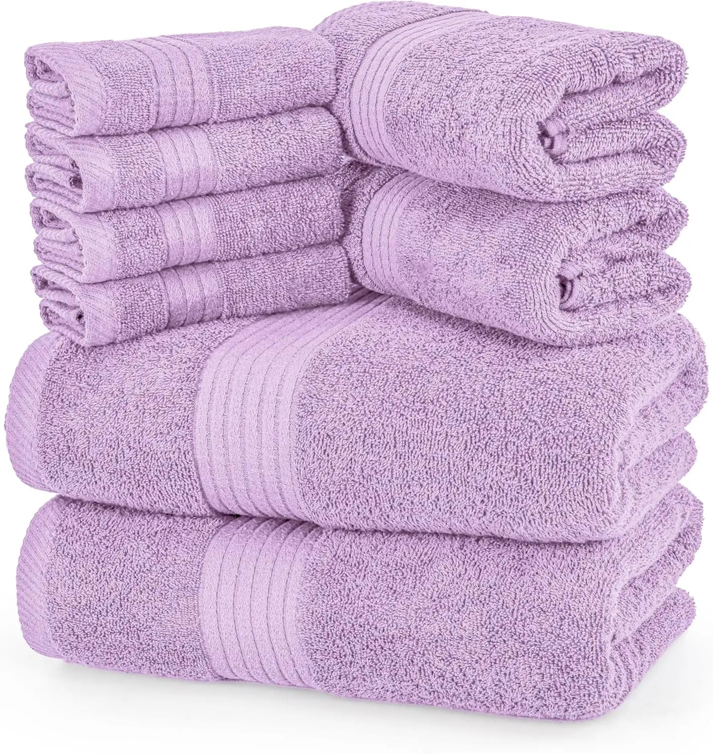 48-Piece Premium Towel Set, 12 Bath Towels, 12 Hand Towels, and 24 Wash Cloths, 100% Ring Spun Cotton Highly Absor
