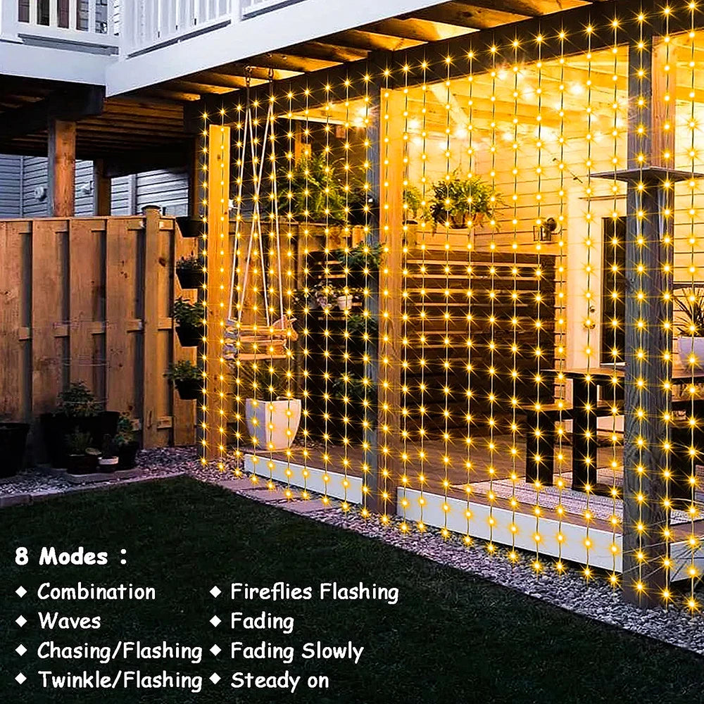 Outdoor Solar Fairy Garland String Lights 8 Modes