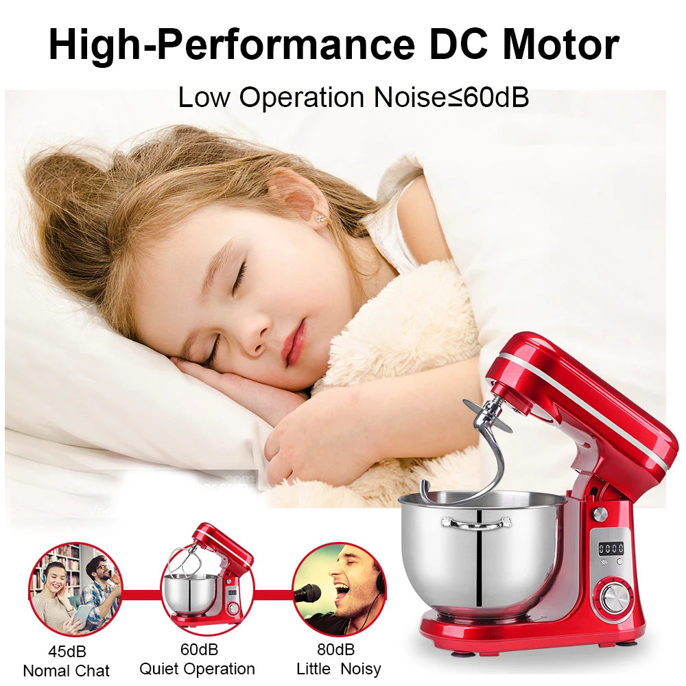 Quiet Motor 6-speed Kitchen Stand Mixer And Food Processor Blender