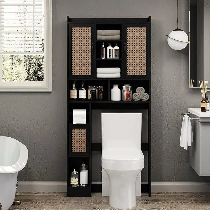 Over The Toilet Storage Cabinet with Adjustable Shelf, Freestanding Farmhouse Storage Cabinet