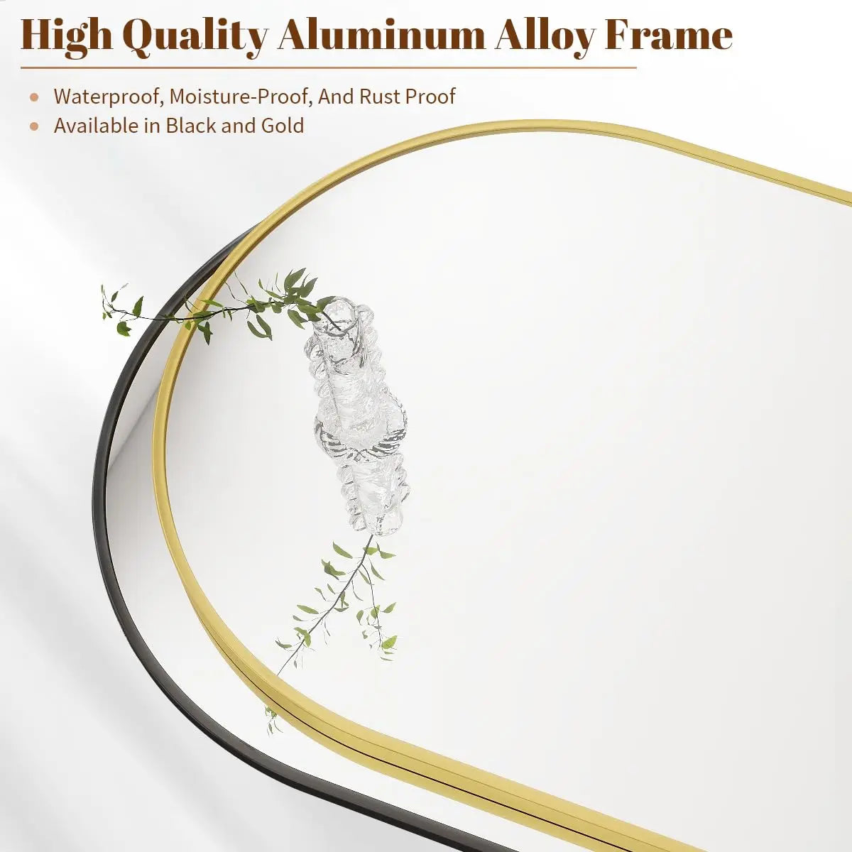 Wall Mounted Mirror, 26 inch x38 inch Arch Bathroom Mirror,Vanity Wall Mirror Metal Frame for Bedroom, Entry