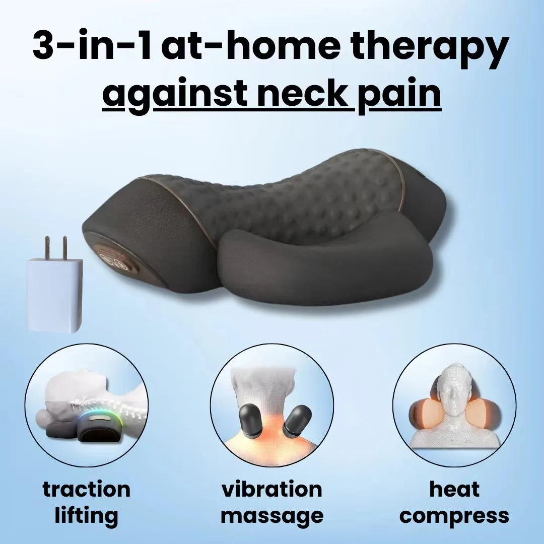 3-in-1 Neck Massager Cervical Pillow With Hot Compress And Vibration Massage