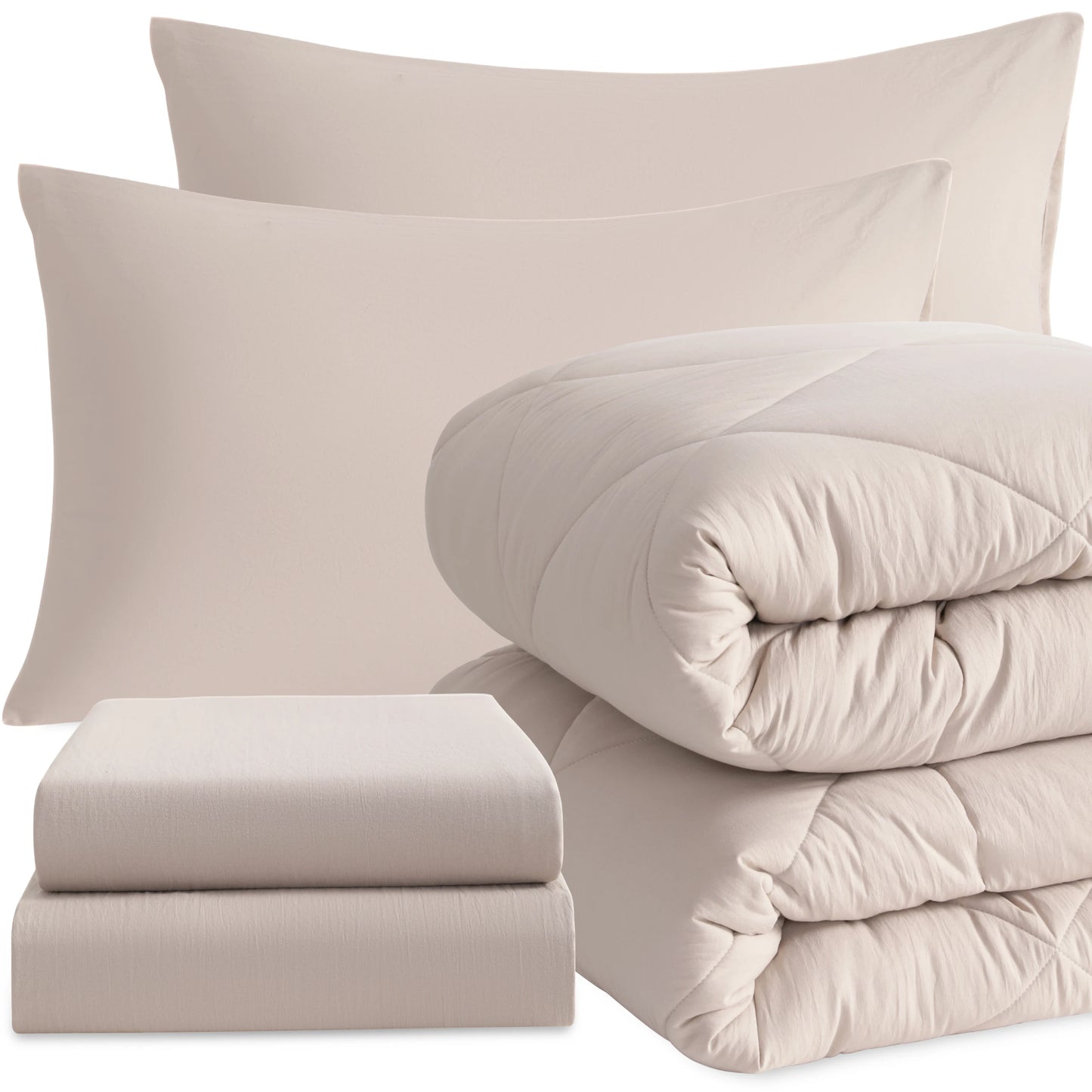 5 Piece Breathable Bedding And Comforter Set