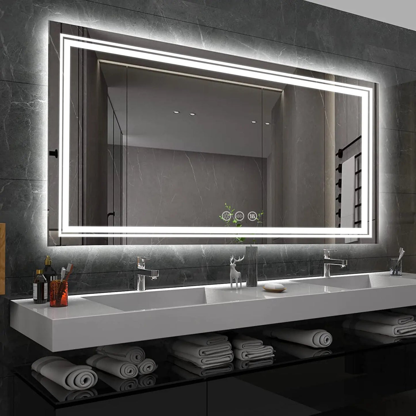 Extra Large Rectangle LED Bathroom Vanity Mirror LED