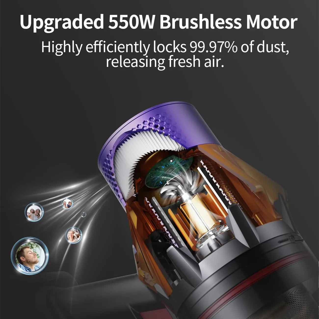 Cordless Handheld Vacuum With Touch Screen And Smart Dust Sensor