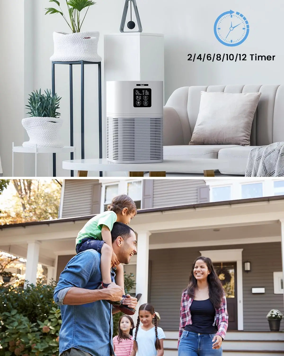 2 in 1 Air Purifier And Diffuser for Home Allergies And Odors Eliminator