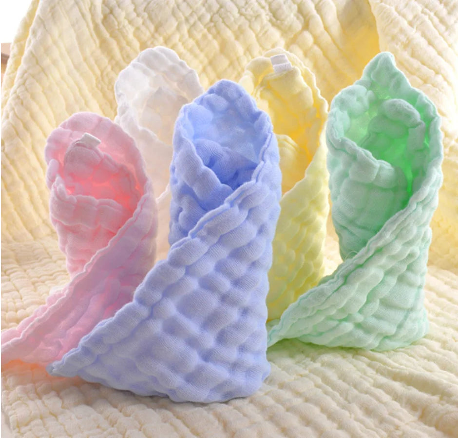 Baby Washcloths - Natural Cotton Baby Wipes - Soft Newborn Face Towel and Washcloth for Sensitive Skin, 5 P