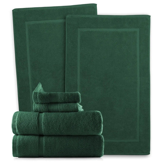 100% Cotton Luxury Softness 4 Pc Bath Towel Set, Hunter