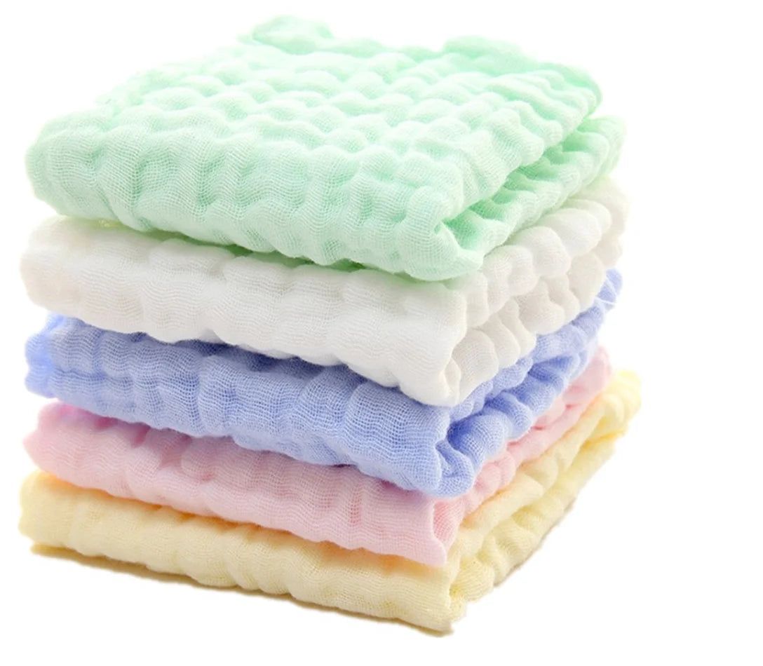 Baby Washcloths - Natural Cotton Baby Wipes - Soft Newborn Face Towel and Washcloth for Sensitive Skin, 5 P