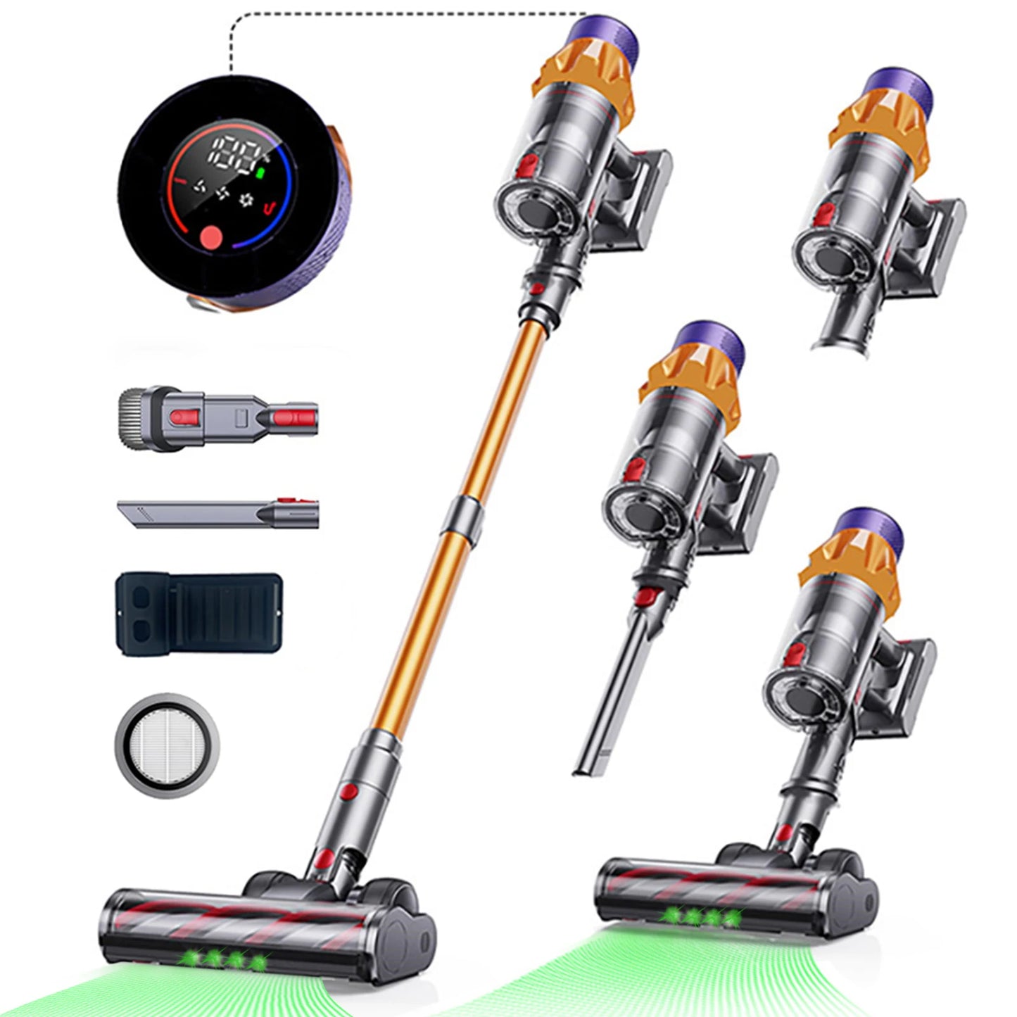 Cordless Handheld Vacuum With Touch Screen And Smart Dust Sensor