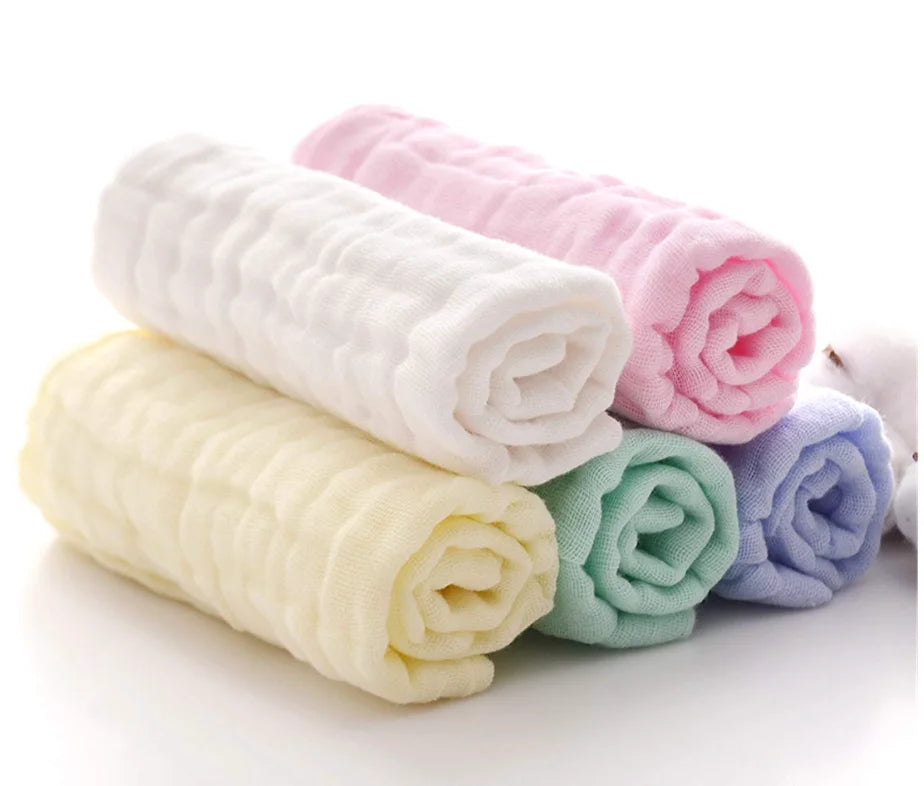 Baby Washcloths - Natural Cotton Baby Wipes - Soft Newborn Face Towel and Washcloth for Sensitive Skin, 5 P
