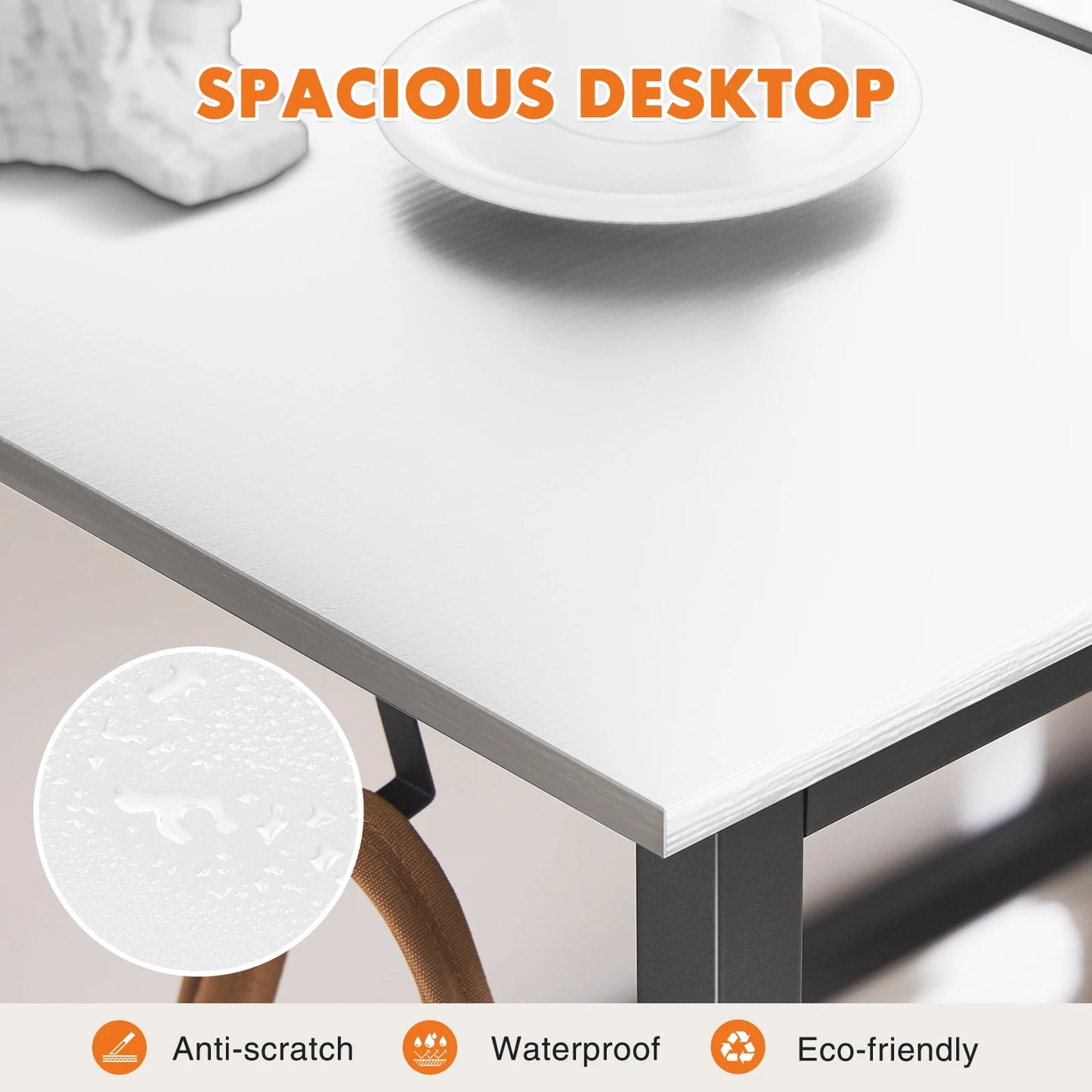Computer Writing Desk with Side Bag & Headphone Hook