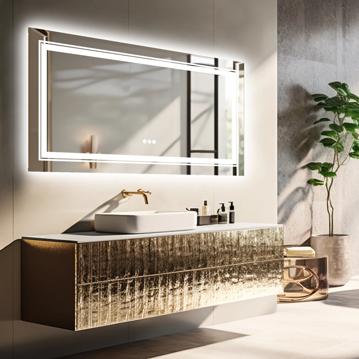 Extra Large Rectangle LED Bathroom Vanity Mirror LED