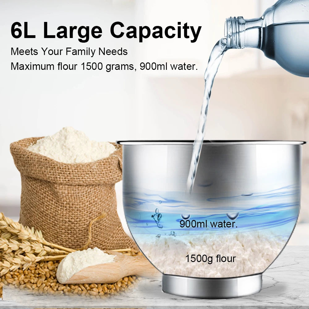 Quiet Motor 6-speed Kitchen Stand Mixer And Food Processor Blender