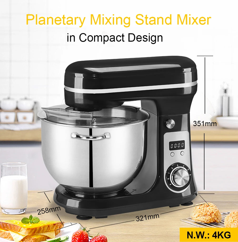 Quiet Motor 6-speed Kitchen Stand Mixer And Food Processor Blender