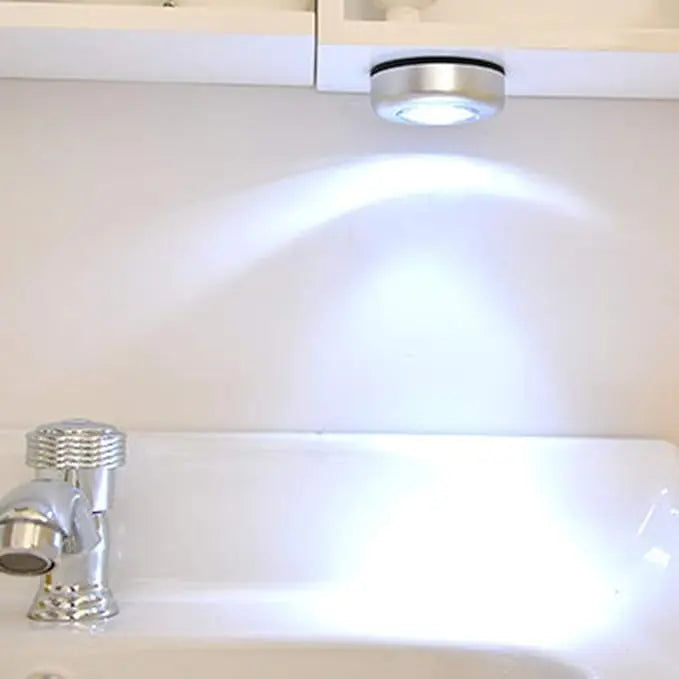 10 件 Mini Led Night Light, Self Adhesive Push Light Stairs Hallway Closet Kitchen Bedroom, Cabinets, Counters, Hallway
