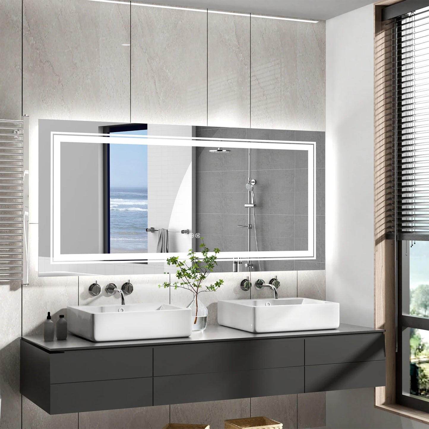 Extra Large Rectangle LED Bathroom Vanity Mirror LED