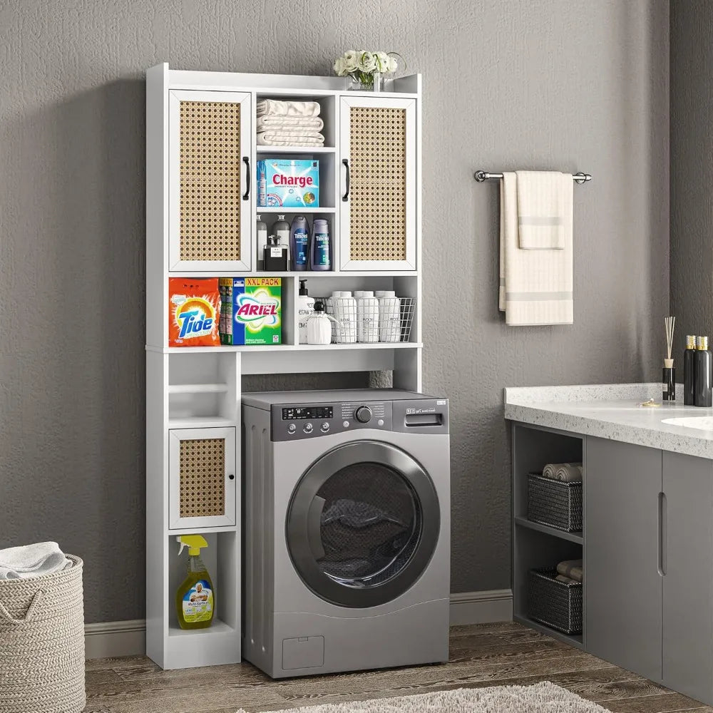 Over The Toilet Storage Cabinet with Adjustable Shelf, Freestanding Farmhouse Storage Cabinet
