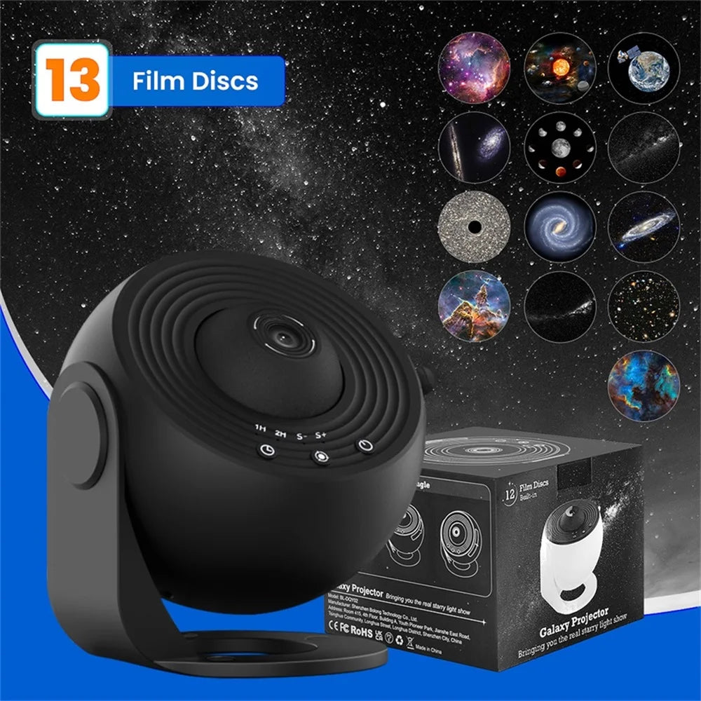 Star Projector,13 in 1 Planetarium Galaxy Projecto,360°Rotation,Mute Design,HD Image&Timing for Bedroom,Birthday,Christmas Decor