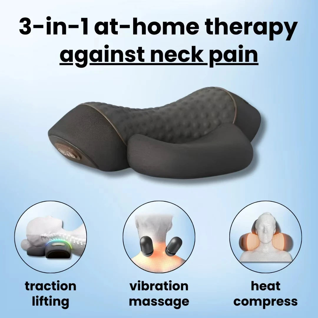 3-in-1 Neck Massager Cervical Pillow With Hot Compress And Vibration Massage