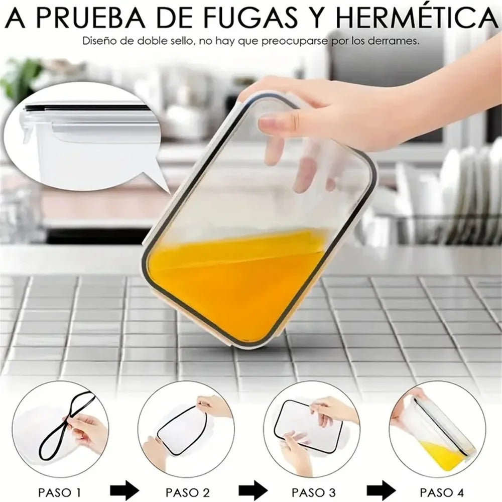 24pcs Kitchen Storage Container Set - Dishwasher Safe, Reusable Plastic with Flip Lids for Fruits, Vegetables & Meats - Inc