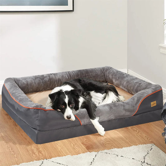 Jumbo Orthopedic Dog Bed With Memory Foam, Waterproof With Removable Cover