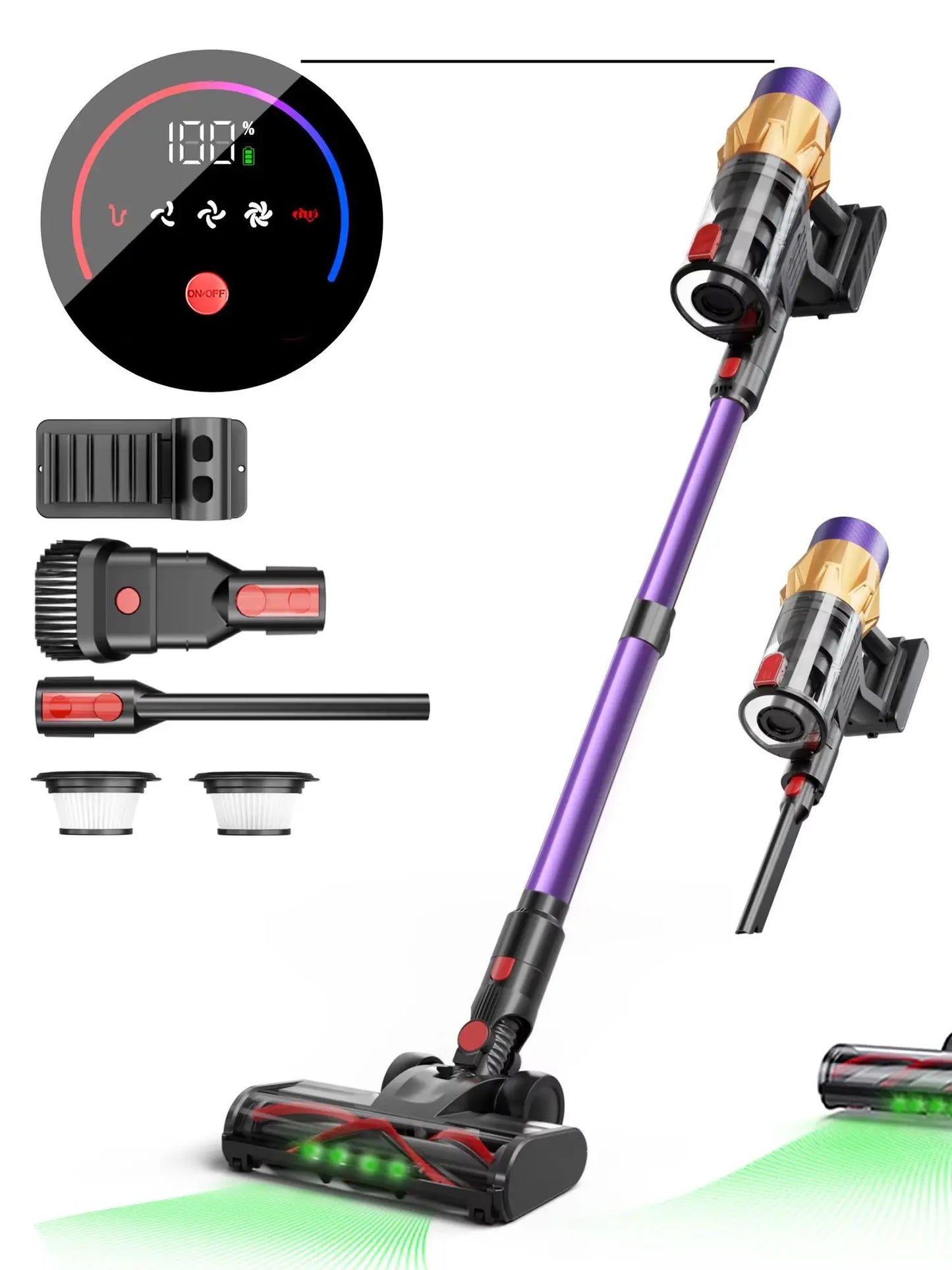 Cordless Handheld Vacuum With Touch Screen And Smart Dust Sensor