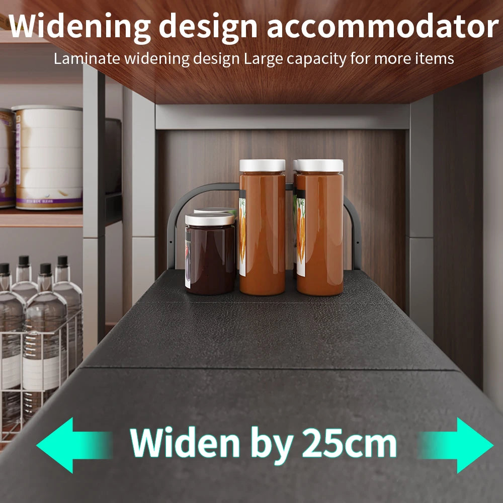 1 Set Kitchen Under Sink Organizers, Expandable Cabinet Shelf Organizer Rack With Removable Baskets, Retractable Shelf Organizer