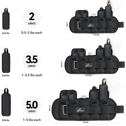 Adjustable Wrist and Ankle Weights for Women and Men