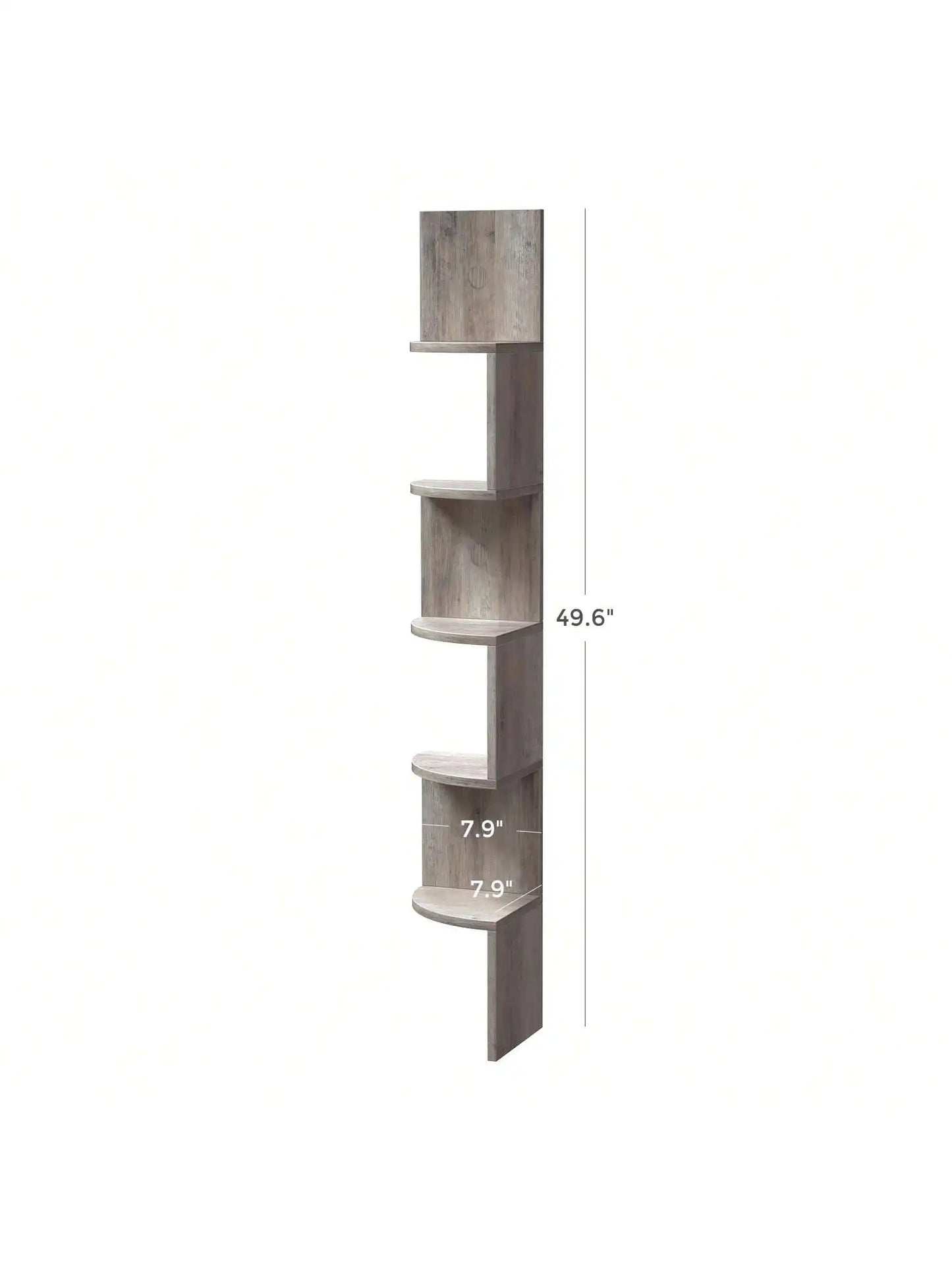 5-Tier Floating Corner Shelf Wall Mount Bookshelf