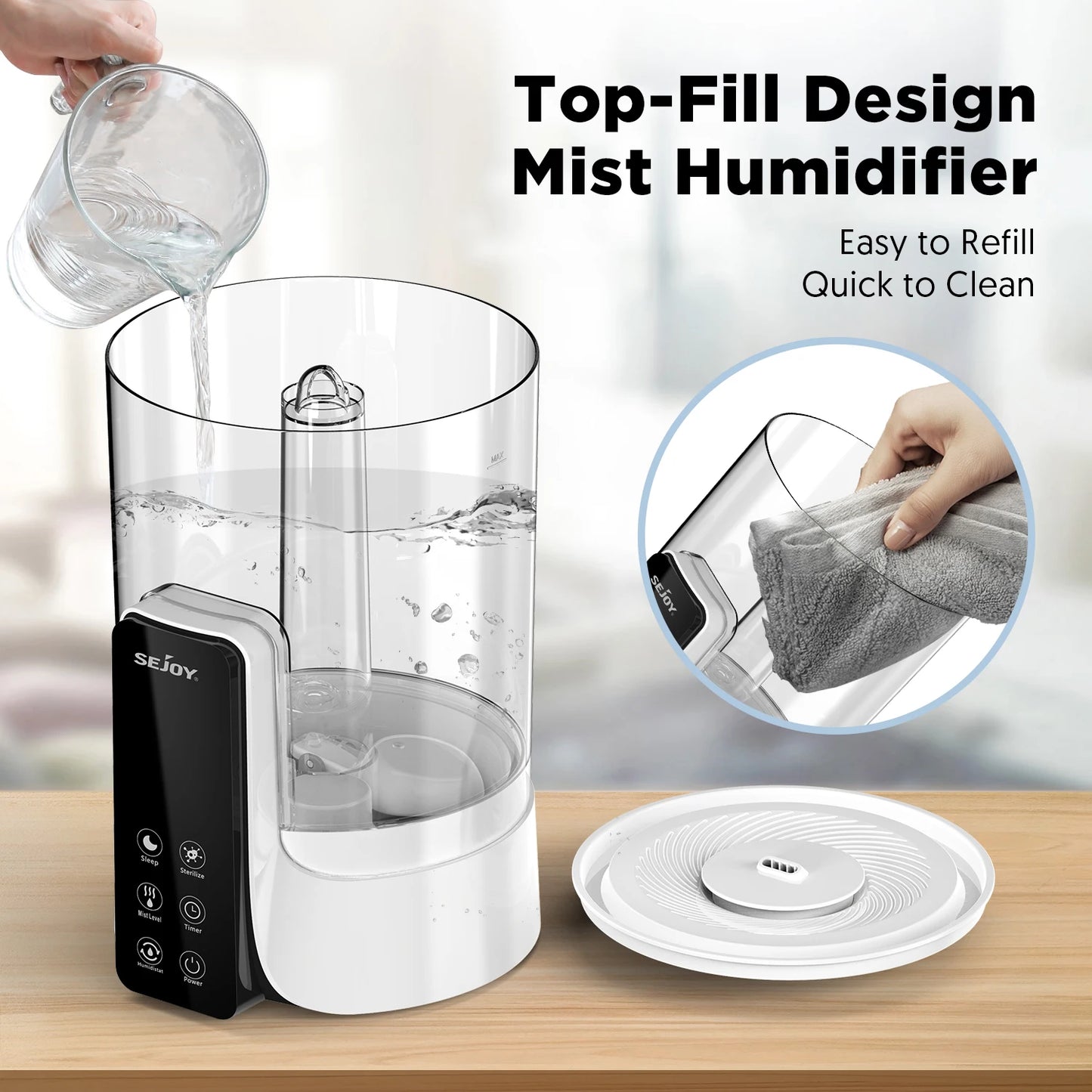 Home Air Humidifier with Led Digital Display 6L