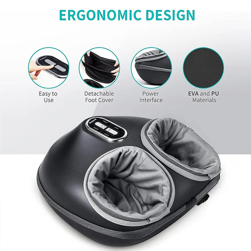 Heated Foot Massager With Air Compression And Shiatsu Knead Roller