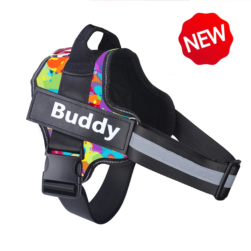 Dog Harness NO PULL Reflective Breathable Adjustable Pet Harness Vest with ID Custom Patch