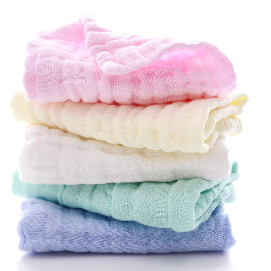 Baby Washcloths - Natural Cotton Baby Wipes - Soft Newborn Face Towel and Washcloth for Sensitive Skin, 5 P