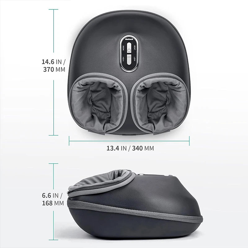 Heated Foot Massager With Air Compression And Shiatsu Knead Roller