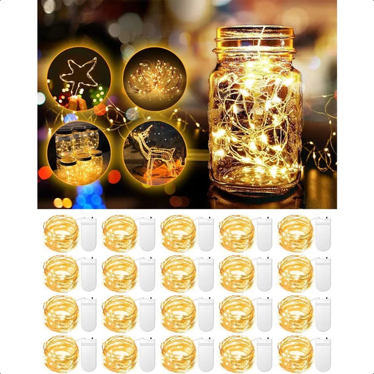 20 LED Mini Fairy String Lights Waterproof Copper Wire Firefly Starry Lights