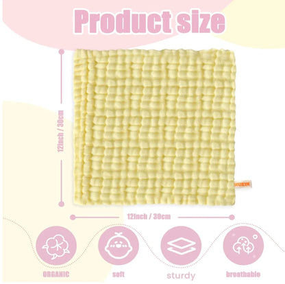 Baby Washcloths - Natural Cotton Baby Wipes - Soft Newborn Face Towel and Washcloth for Sensitive Skin, 5 P