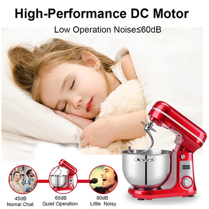 Quiet Motor 6-speed Kitchen Stand Mixer And Food Processor Blender