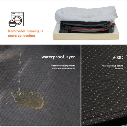 Jumbo Orthopedic Dog Bed With Memory Foam, Waterproof With Removable Cover