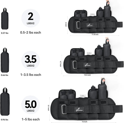 Adjustable Wrist and Ankle Weights for Women and Men