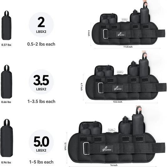 Adjustable Wrist and Ankle Weights for Women and Men