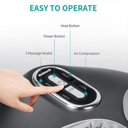 Heated Foot Massager With Air Compression And Shiatsu Knead Roller