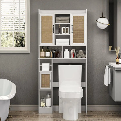 Over The Toilet Storage Cabinet with Adjustable Shelf, Freestanding Farmhouse Storage Cabinet