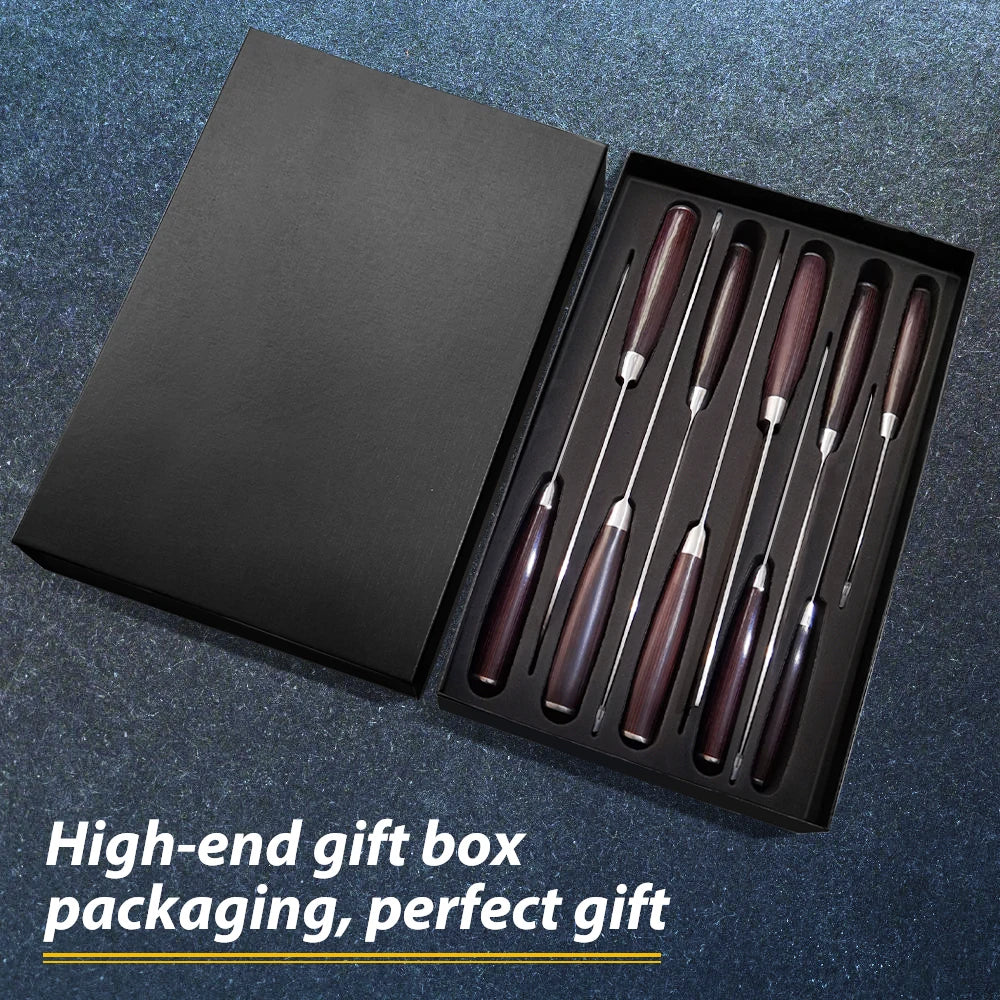 8/10pcs Japanese Kitchen Knives Set Laser Damascus Pattern