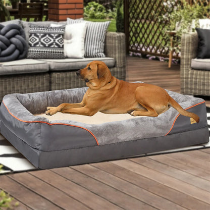 Jumbo Orthopedic Dog Bed With Memory Foam, Waterproof With Removable Cover