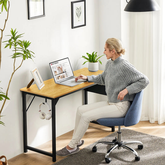 Computer Writing Desk with Side Bag & Headphone Hook
