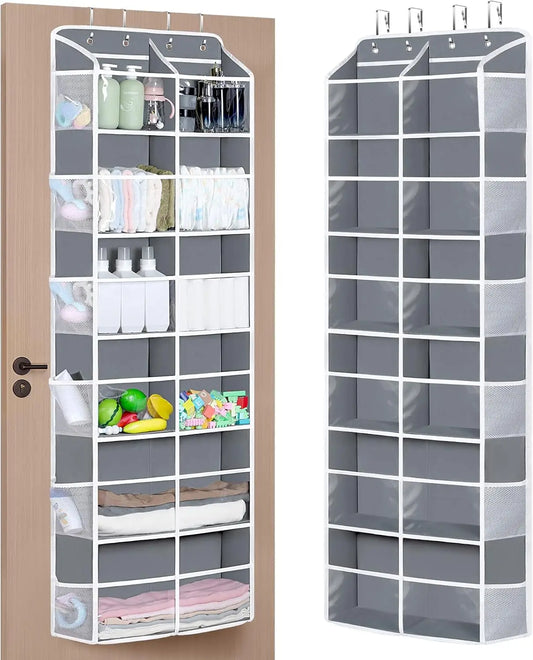 Over the Door Organizer, 6 Tiers Behind Door Storage with Clear Deep Pockets Door Hanging Organizer for Closet, Bedroom, Nursery